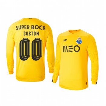 Youth Porto Custom Yellow Goalkeeper Third Jersey 19-20 Youth