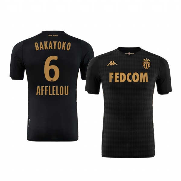 Tiémoué Bakayoko AS Monaco 19-20 Away Men's Black Short Sleeve Jersey