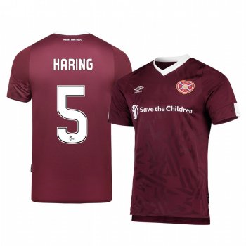 Heart of Midlothian Peter Haring Men's 19-20 Home Replica Short Sleeve Jersey