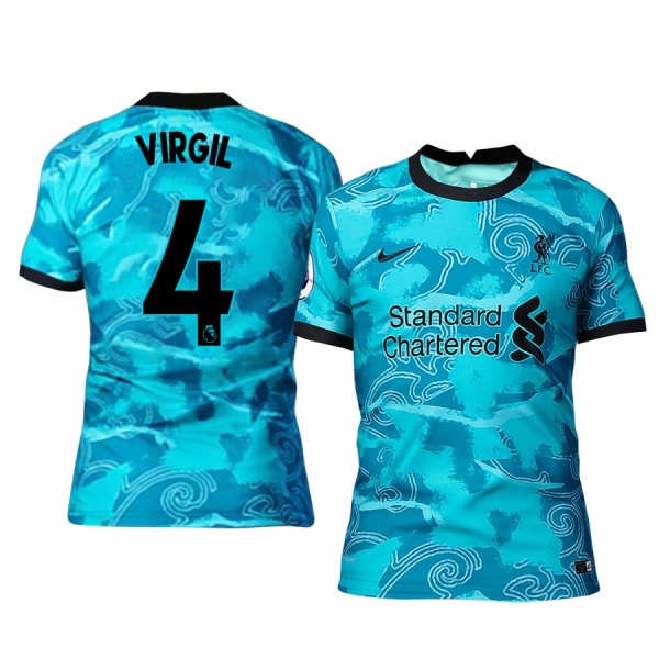 Liverpool Virgil van Dijk Men's Green Away Short Sleeve Jersey 2020-21