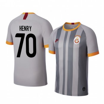 Henry Onyekuru Galatasaray 19-20 Gray Third Men's Short Sleeve Jersey