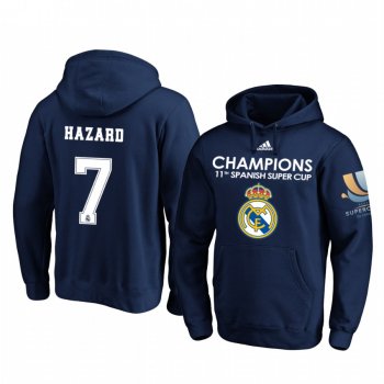 Eden Hazard Real Madrid Navy Spanish Super Cup Champions Pullover Hoodie