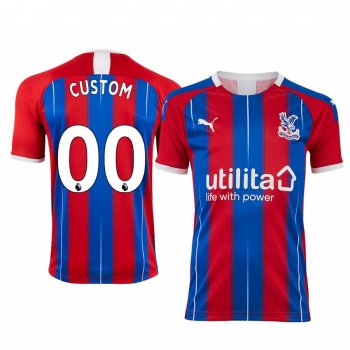 Custom Crystal Palace Home Red Blue Short Sleeve Jersey