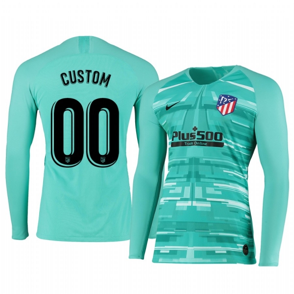 19-20 Atletico de Madrid Custom Green Long Sleeve Goalkeeper Jersey Men's