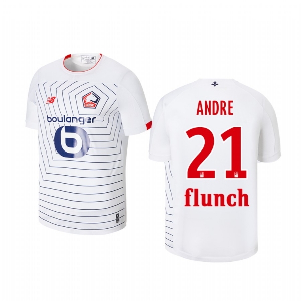 Youth Lille OSC Benjamin Andre White Third Short Sleeve Jersey 19-20