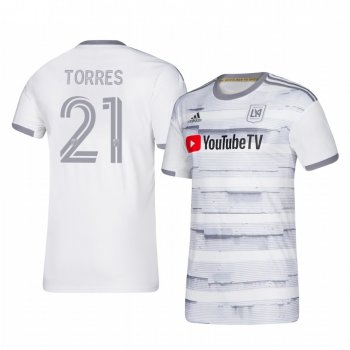 Christian Torres Los Angeles FC 2020-21 Away Men's White Short Sleeve Jersey