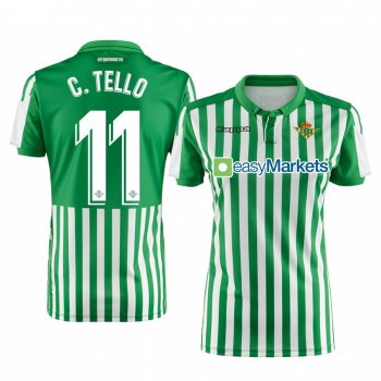 Women's Real Betis Cristian Tello Green Home Short Sleeve Jersey 19-20