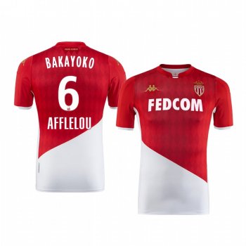 Tiémoué Bakayoko AS Monaco 19-20 Home Men's Red White Short Sleeve Jersey