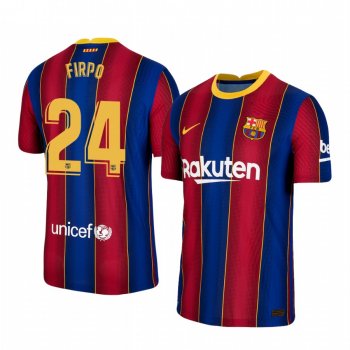 Barcelona Junior Firpo Home Men's Authentic Short Sleeve Blue Red Jersey 2020-21