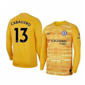 19-20 Chelsea Willy Caballero Stadium Goalkeeper Long Sleeve Jersey Men's