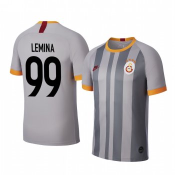 Mario Lemina Galatasaray 19-20 Gray Third Men's Short Sleeve Jersey