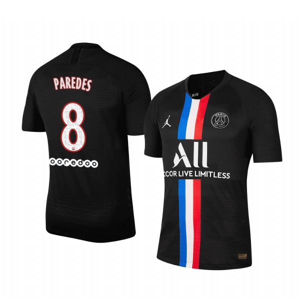 Leandro Paredes Paris Saint-Germain 19/20 Black Fourth official Jersey Men's