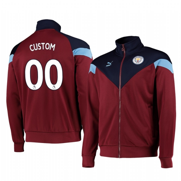 Custom Manchester City Burgundy Iconic MCS Track Full-Zip Jacket