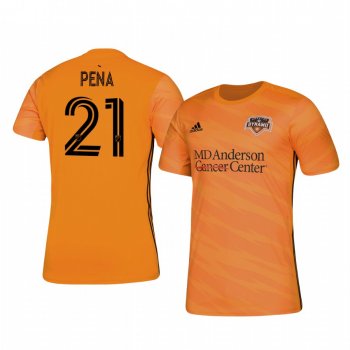 Ronaldo Peña Houston Dynamo 2020-21 Home Men's Orange Short Sleeve Jersey