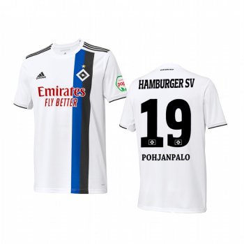 Youth Hamburger SV Joel Pohjanpalo 19-20 Home White Short Sleeve Jersey