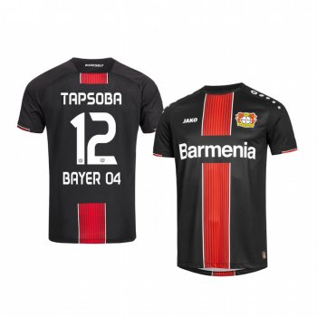 Youth Edmond Tapsoba Bayer Leverkusen 19-20 Away Black Official Short Sleeve Jersey