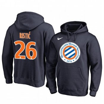 Mihailo Ristic Montpellier HSC Team Logo Navy Iconic Pullover Hoodie