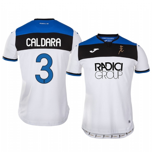 Mattia Caldara Atalanta 19-20 White Away Official Jersey Men's