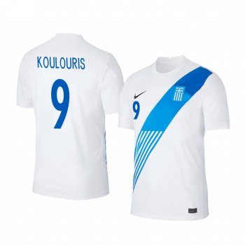 Efthymis Koulouris Greece 2020 White Home Men's Short Sleeve Jersey