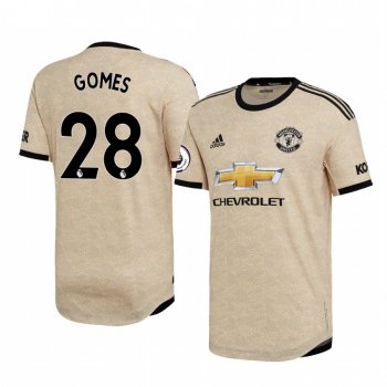 Angel Gomes Manchester United 2020 Away Authentic Short Sleeve Tan Jersey