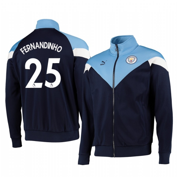 Fernandinho Manchester City Navy Iconic MCS Track Full-Zip Jacket