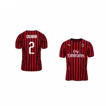 Youth AC Milan Davide Calabria 19-20 Home Short Sleeve Jersey