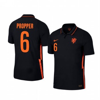 Davy Propper Netherlands 2020 Black Away Men's Short Sleeve Jersey