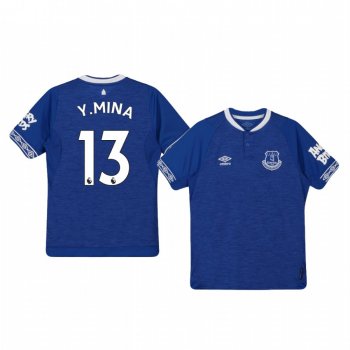 Youth Yerry Mina Everton Home Short Sleeve Jersey 18-19