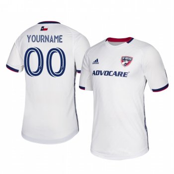 Custom FC Dallas 2020-21 Away Men's White Short Sleeve Jersey