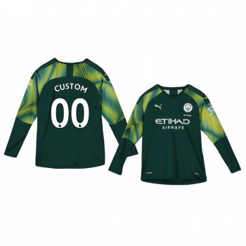 Youth 19-20 Manchester City Custom Green Home Goalkeeper Jersey Youth