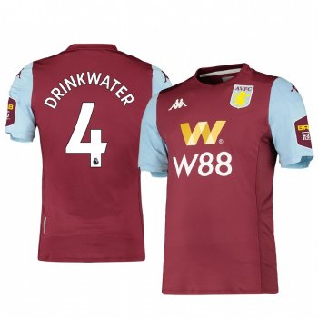 Aston Villa Danny Drinkwater Men's Red Home Short Sleeve Jersey 19-20