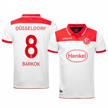 Aymen Barkok Fortuna Düsseldorf 19-20 White Home Men's Short Sleeve Jersey