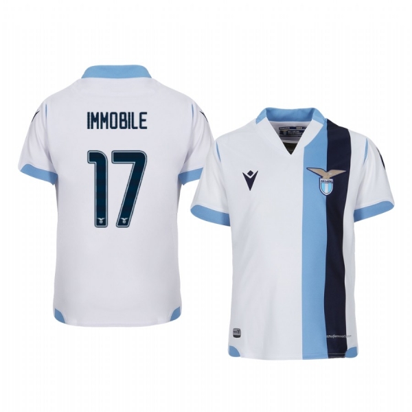 Youth Ciro Immobile Lazio 19-20 Away White Short Sleeve Jersey