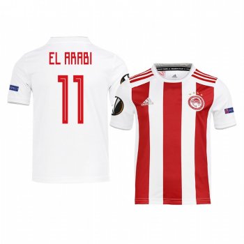 Youth Youssef El-Arabi Olympiacos Piraeus UEFA Europa League Home White Short Sleeve Jersey