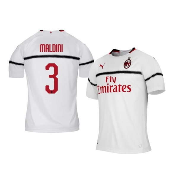 Paolo Maldini AC Milan 18-19 Away Men's White Retired Player Jersey