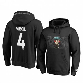 Virgil van Dijk Liverpool Black Classic Pullover Hoodie - Men's