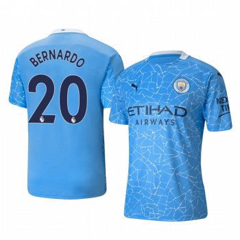 Bernardo Silva Manchester City 2020-21 Home Replica Short Sleeve Blue Jersey