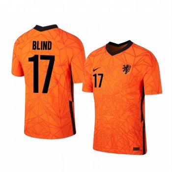 Daley Blind Netherlands 2020 Orange Home Men's Short Sleeve Jersey