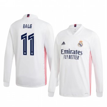 Gareth Bale Real Madrid 2020-21 Home Men's White Long Sleeve Jersey