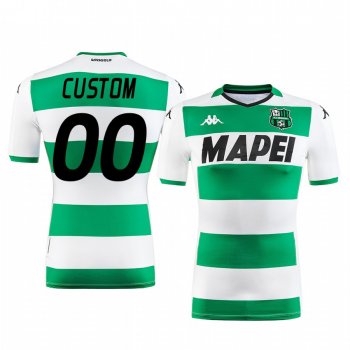 Custom U.S. Sassuolo Calcio 2019-20 White Green Away Men's Short Sleeve Jersey