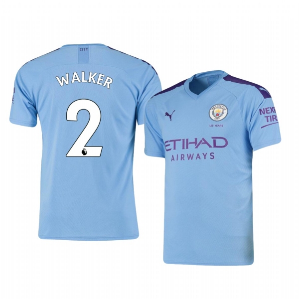 Men's Kyle Walker Manchester City Home Short Sleeve Jersey 19-20