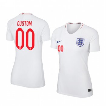 2018 World Cup England Custom Women's Home Official Jersey