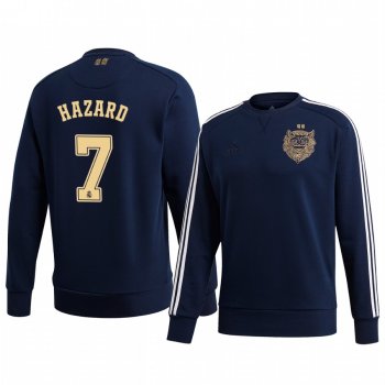 Eden Hazard Real Madrid 2020 Chinese New Year Blue Long Sleeve Pullover Sweatshirt