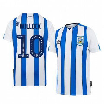 Huddersfield Town Chris Willock 19-20 Home Men's White Blue Short Sleeve Jersey