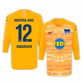 19-20 Hertha BSC Dennis Smarsch Yellow Goalkeeper Long Sleeve Jersey Men's