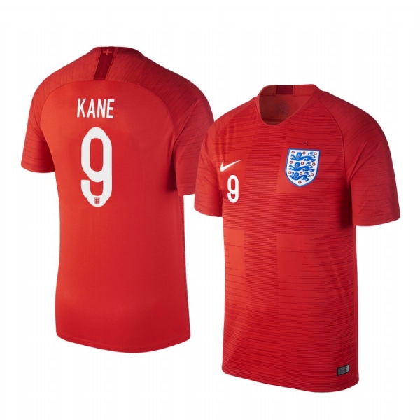 Harry Kane England 2018 World Cup Away Men's Red Short Sleeve Jersey