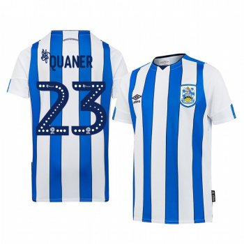 Huddersfield Town Collin Quaner 19-20 Home Men's White Blue Short Sleeve Jersey