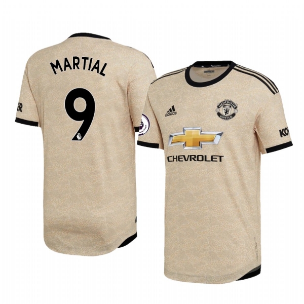 Anthony Martial Manchester United 2020 Away Authentic Short Sleeve Tan Jersey