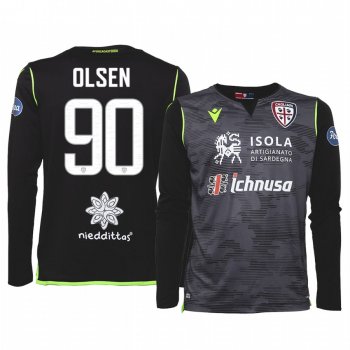 19-20 Cagliari Calcio Robin Olsen Black Goalkeeper Home Jersey Men's