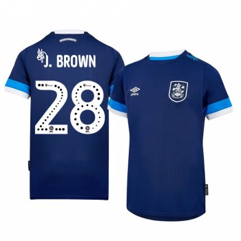 Huddersfield Town Jaden Brown 19-20 Away Men's Navy Short Sleeve Jersey